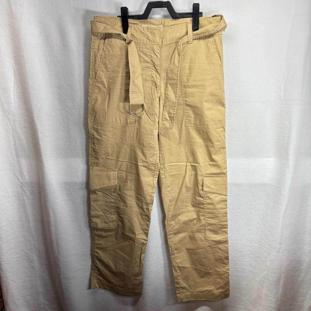 Michael Kors Cargo Pants Belted Tan Khaki Women's Size 2 Utility Pockets